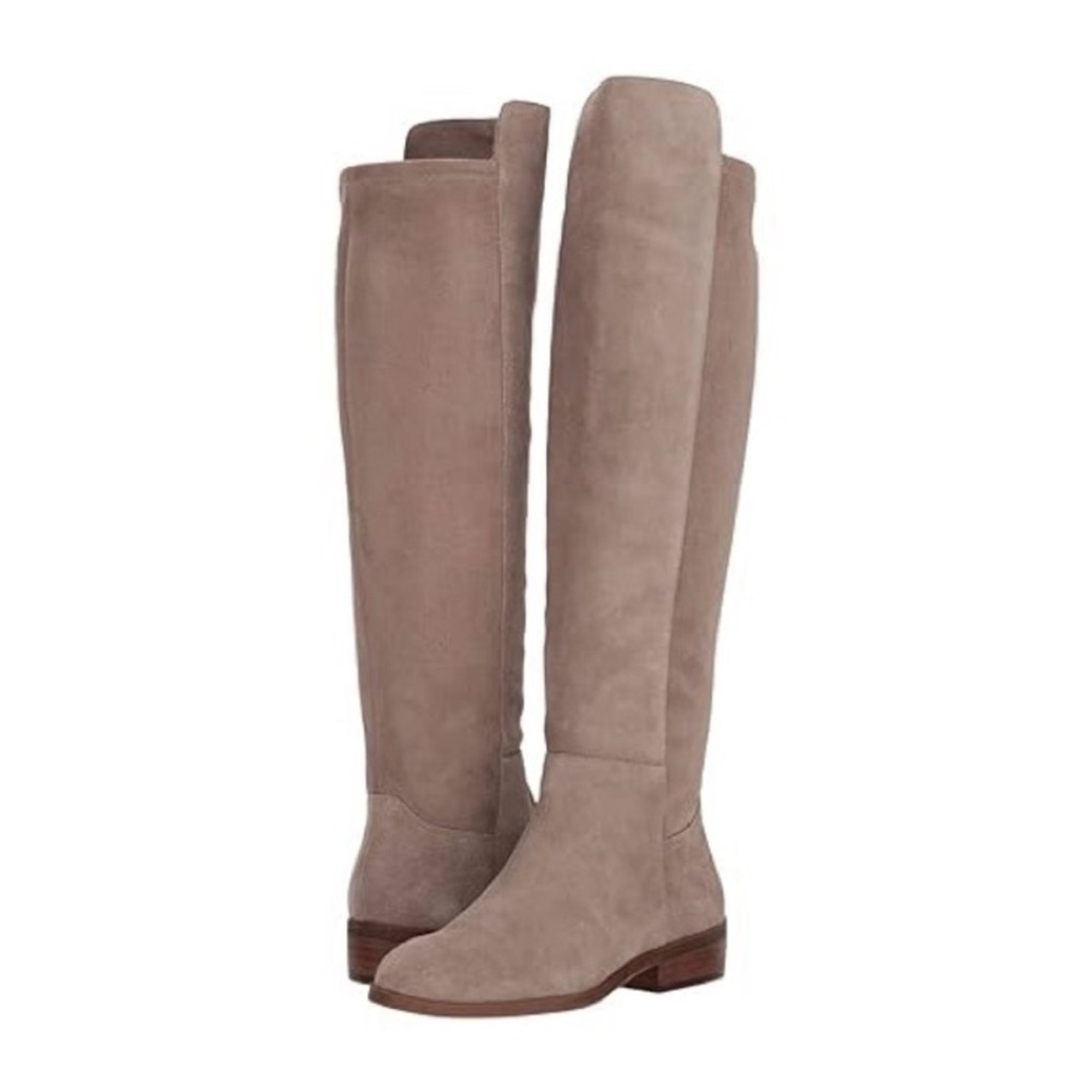 Sole Society Suede knee High Lug Sole Tall Riding Boots Taupe/Tan Size 8